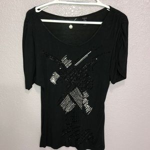 Black sequins shirt